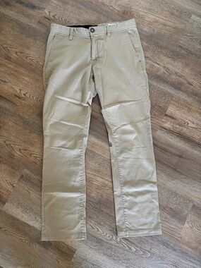 Men's Volcom Slim Chino Pants in Khaki - Lightweight Casual Trousers